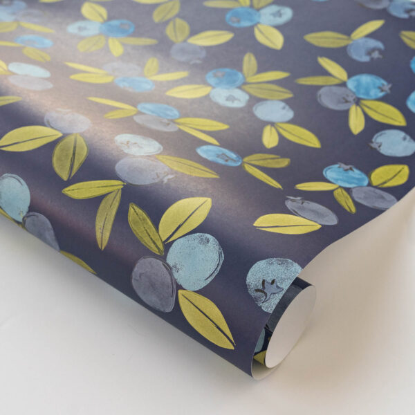 wrapping paper blueberries