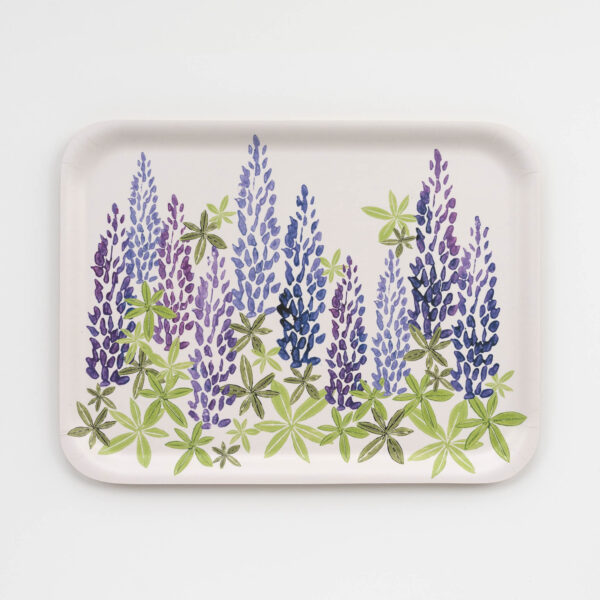 Lupine printed by Molly Thompson of Pretty Flours on Birchwood Serving Trays