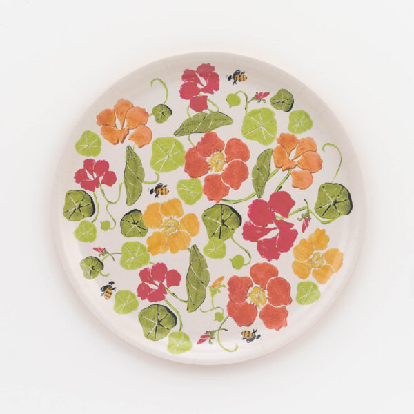 Nasturtiums printed by Molly Thompson of Pretty Flours on Birchwood Serving Trays
