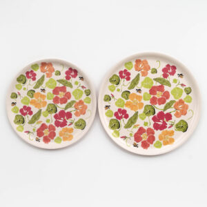Nasturtiums printed by Molly Thompson of Pretty Flours on Birchwood Serving Trays
