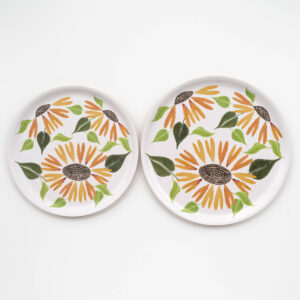 Sunflowers printed by Molly Thompson of Pretty Flours on Birchwood Serving Trays